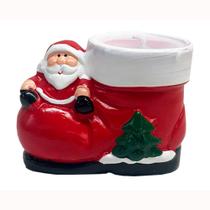 Vela Decorativa Bota do Papai Noel em Cerâmica 8x10cm DRM2046