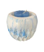 Vela Decorativa com pote de Gesso - Azul (Alecrim)