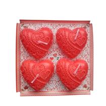 Vela Decorativa Coração com 4 unidades - Camp