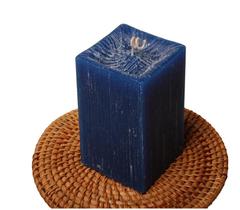Vela decorativa grande azul alecrim