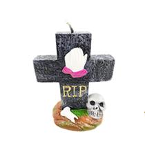 Vela Decorativa - Lapide em Cruz Rip - Preto - 1 unidade - Silver Festas - Rizzo Vela Decorativa - Lapide em Cruz Rip - Preto - 1 unidade - Silver Festas - Rizzo