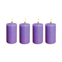 Vela Decorativa Lilás 4 uni 6cm Decoração Vela Decorativa Lilás 4 uni 6cm Decoração