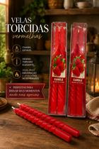Vela Decorativa Torcida Vermelha 20cm - Kit com 2 Unidades Vela Decorativa Torcida Vermelha 20cm - Kit com 2 Unidades