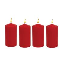 Vela Decorativa Vermelha 4 uni 6cm Decoração