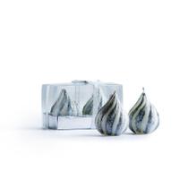 Vela Decorativa Vizapi C/ 2 Gota 5,5X7Cm Branca Prata Vela Decorativa Vizapi C/ 2 Gota 5,5X7Cm Branca Prata