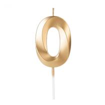 Vela Design Dourada Número 0 - Silverfestas
