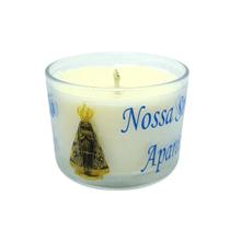 Vela Devocional Aromática Nossa Senhora Aparecida no Copo de Vidro Vela Devocional Aromática Nossa Senhora Aparecida no Copo de Vidro
