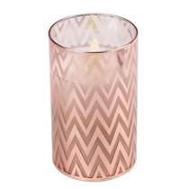 Vela Eletrônica com Suporte de Vidro Chama de Fogo Fake 13X7cm - FlexInter