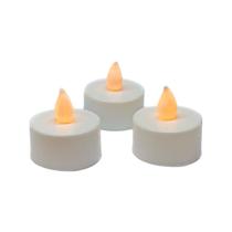 Vela Eletrônica Decorativa com Led Amarelo Kit Com 03 peças