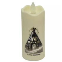 Vela Eletrônica Led Chama Fina Decorativa Estampa Religiosa Vela Eletrônica Led Chama Fina Decorativa Estampa Religiosa
