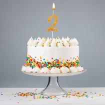 Vela Festa de Aniversário Pick Glitter Dourada