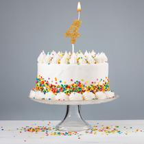 Vela Festa de Aniversário Pick Glitter Dourada