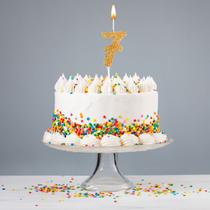 Vela Festa de Aniversário Pick Glitter Dourada