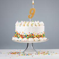 Vela Festa de Aniversário Pick Glitter Dourada