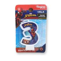 Vela Festa Spider Man Número 3 - 01 unidade - Regina - Rizzo Festas