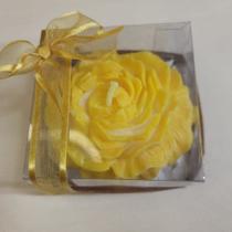 Vela Flor Aromática Perfumada Presente Grande Amarela 100g - Likare Home & Beauty