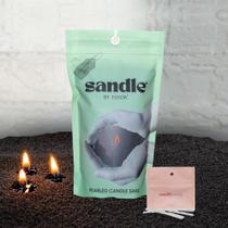 Vela Foton Sandle Pearled 300mL preta sem perfume 60h Burn