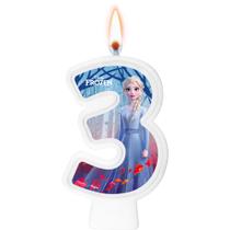 Vela Frozen Número 3 Decoração Festa topo aniversário