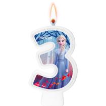 Vela Frozen Número 3 Decoração Festa topo aniversário Vela Frozen Número 3 Decoração Festa topo aniversário