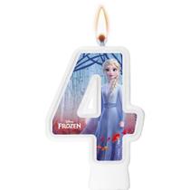 Vela Frozen Número 4 Decoração Festa topo aniversário