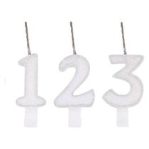 Vela glitter branca festcolor