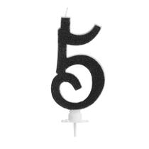 Vela Grande Glitter Número 5 Para Decorar E Iluminar Seu Bolo Com 10Cm Silver Festas Vela Grande Glitter Número 5 Para Decorar E Iluminar Seu Bolo Com 10Cm Silver Festas