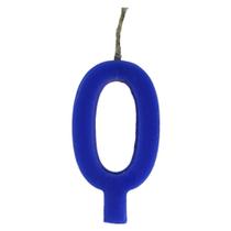 Vela Grande Para Aniversário Nº 0 Cor Azul - 1 Unidade Vela Grande Para Aniversário Nº 0 Cor Azul - 1 Unidade