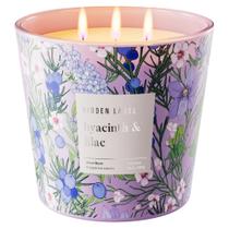 Vela Hidden Label Hyacinth Lilac Perfumada 850 ml 3 mechas