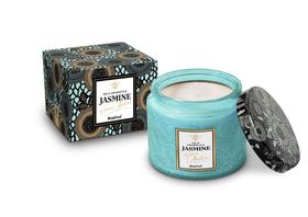 Vela individual aromatica perfumada vidro 233g - jasmine - Brasfoot Presentes