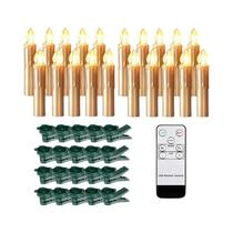 Vela LED Dourada Com Chama Cintilante, Controle Remoto E Timer, Presente De Natal, Decoração Para