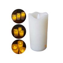 Vela Led Pilha Grande Parafina Chama Viva Oscilante 15cm