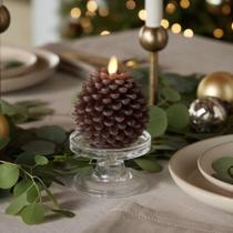 Vela LED sem chama Luminara Pinecone 9x10 cm marrom Vela LED sem chama Luminara Pinecone 9x10 cm marrom