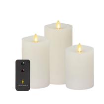 Vela LED sem chama Luminara White, conjunto de 3 com controle remoto Vela LED sem chama Luminara White, conjunto de 3 com controle remoto