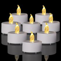 Vela LED tipo tealight TSLVIC, pacote com 100 unidades, amarelo quente com efeito tremeluzente Vela LED tipo tealight TSLVIC, pacote com 100 unidades, amarelo quente com efeito tremeluzente