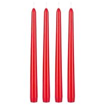 Vela Lisa Wave Vermelha 4 Peças 24.5x1.7Cm