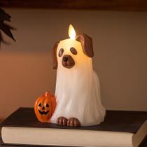 Vela Luminara Halloween Ghost Dog 10x15 cm LED para interior