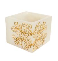 Vela luminaria com Dourado e Perolas P