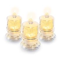 Vela Luz Led Eletroinica Transparente Artificial Kit 3 Uni. Vela Luz Led Eletroinica Transparente Artificial Kit 3 Uni.