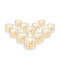 Vela Luz Led Transparente Artificial Eletroinica Kit 12 Uni.