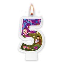 Vela Masha e o Urso número 5 decoração festa aniversário