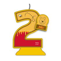 Vela Mesversário Festa Pooh e sua Turma - 2 mês - 01 Unidade - Festcolor - Rizzo