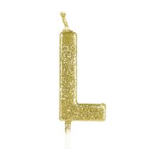 Vela Metalizada Alfabeto Dourada c/Glitter - SilverFestas