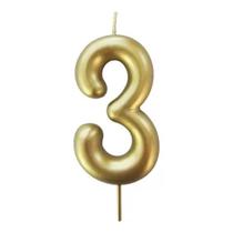 Vela Metalizada Nº 3 Dourada Vela Metalizada Nº 3 Dourada
