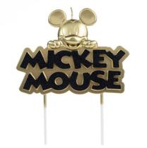 Vela Mickey Metalizada Dourada Disney - Rizzo