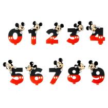 Vela Mickey Mouse De Aniversário Bolo Festa Todos Números