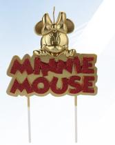 Vela Minnie Metalizada Dourada Disney - Rizzo