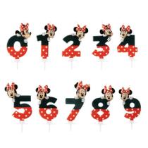 Vela Minnie Mouse De Aniversário Bolo Festa Todos Números Vela Minnie Mouse De Aniversário Bolo Festa Todos Números