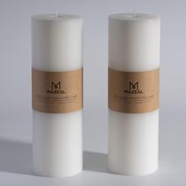 Vela MOZEAL 10cm x 30cm branca sem perfume Conjunto de 2 Vela MOZEAL 10cm x 30cm branca sem perfume Conjunto de 2