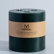 Vela MOZEAL 6" x 6", extra grande, 3 mechas, sem perfume