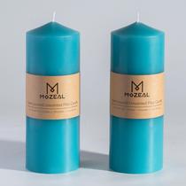 Vela MOZEAL, vertida à mão, turquesa sem perfume, 3x8 Vela MOZEAL, vertida à mão, turquesa sem perfume, 3x8